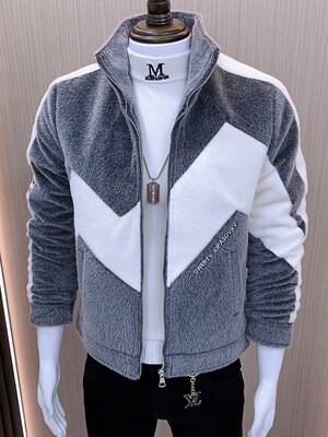 潮流拼色痞帅冬季外套男新款加厚