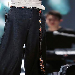 薛凯琪同款民族风撞色串珠腰链女手工编织绳腰带腰饰街舞波西米亚