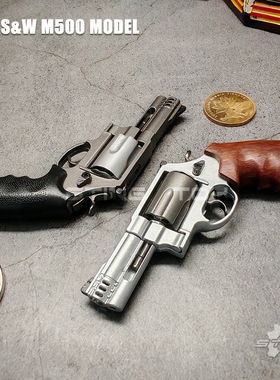 小号1:3M500合金转轮枪模钥匙扣迷你左轮手枪拆卸玩具不可射STING