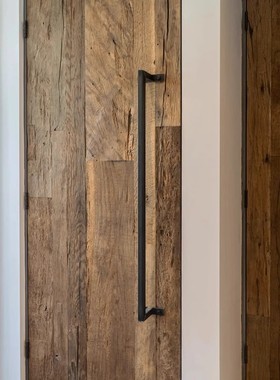 高级黑色复古木门拉手现代中式单面庭院大双开门对明装大把手定制