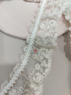 简约风装 窗帘花边法式 饰珍珠棉麻立边蕾丝拼接沙发抱枕镶边辅料