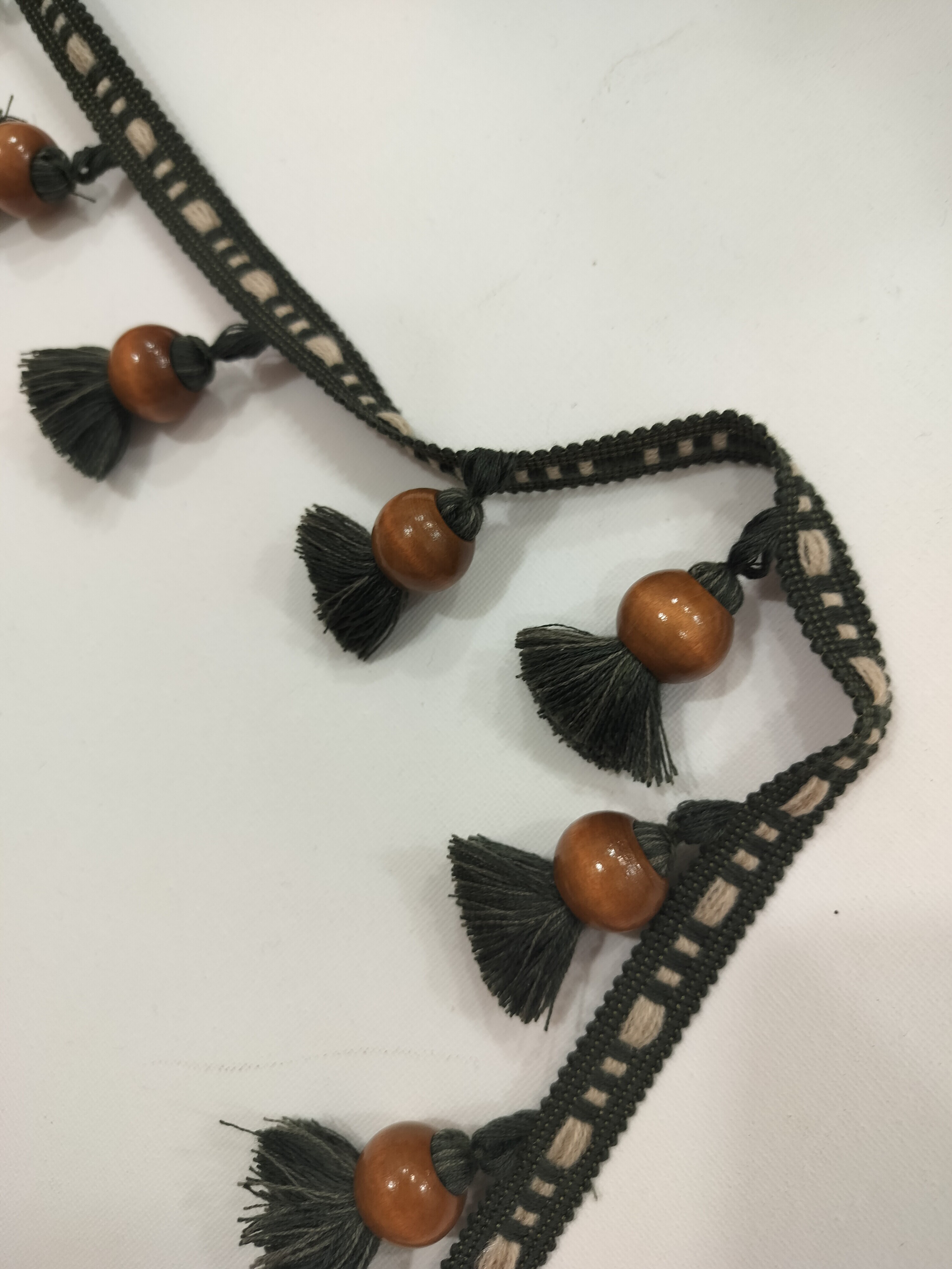 窗帘拼接帘头穗子中古风花边辅料侧边木珠流苏吊穗点缀饰品装饰