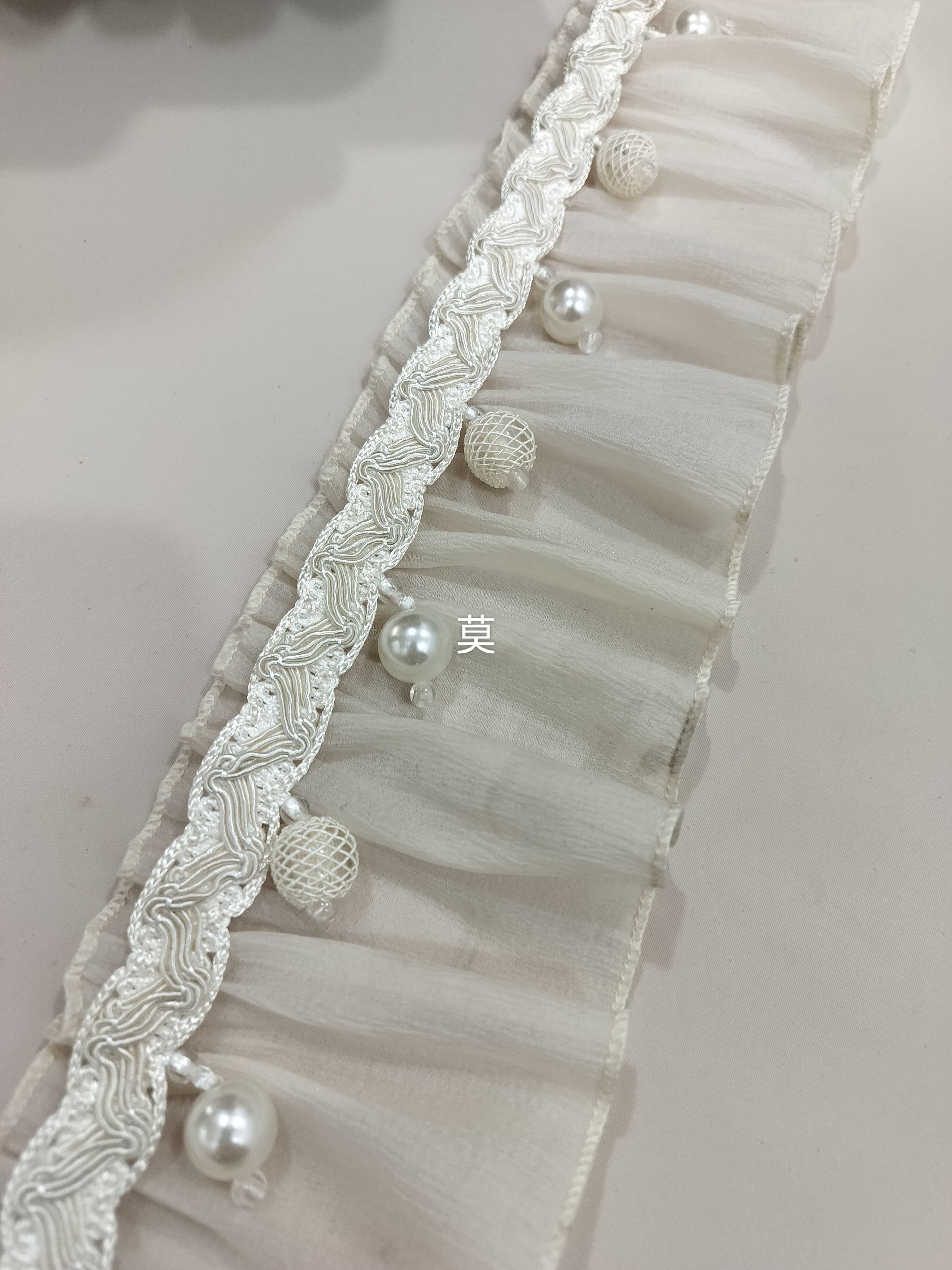 窗帘花边美式珠子奶油风蕾丝装饰立边沙发抱枕装饰镶边拼接辅料