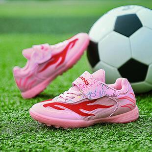 2025夏季新品女童网面透气儿童足球鞋男童学生魔术贴小孩碎钉训练