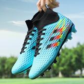 男女儿童学生碎钉TF成人ag长钉人造草地训练鞋 梅西新款 高帮足球鞋