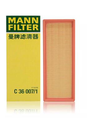 曼牌空滤空气滤芯C36007/1适配标致2008 308 408 C4世嘉 1.2T空滤
