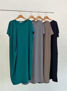 韩国东大门代购2025夏季新品Neutra T恤连衣裙纯色