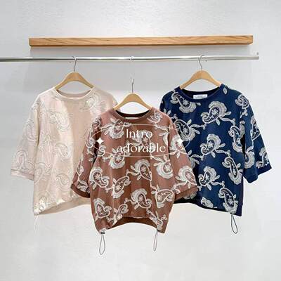 韩国东大门2026夏季新款INTRO时尚百搭圆领拼接短袖T恤