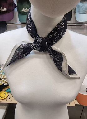 韩国东大门2026新款时尚洋气百搭甜美温柔腰果花纹围巾小方巾
