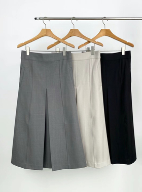 韩国东大门代购2024春夏新款 Neutra 背松紧腰纯色半身裙女