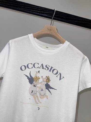 韩国东大门2026夏季新款NDE简约修身舒适百搭卡通印花短袖T恤