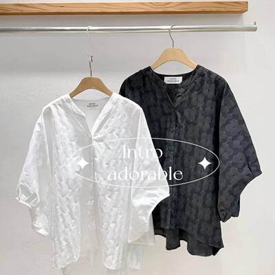 韩国东大门2026夏季新款INTRO时尚百搭立领圆领短袖衬衫