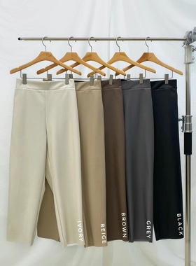 Neutra韩国东大门代购2025春夏新品皮质休闲裤女背部松紧腰