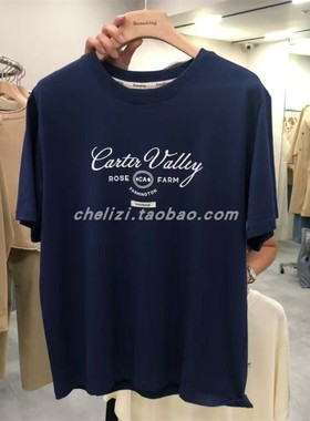 韩国东大门2025秋季新品Remaking个性百搭圆领英文字母宽松T恤