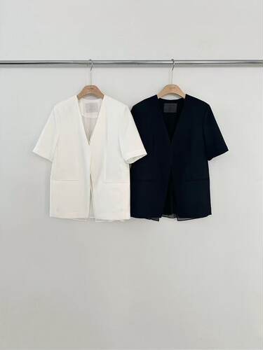 韩国东大门2026夏季新款2nd GATE西装翻领短袖休闲风西服外套女