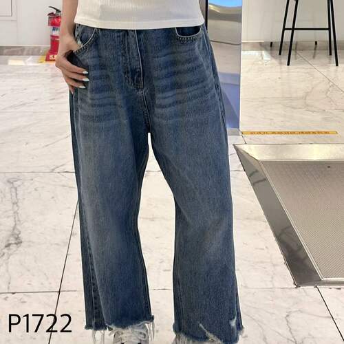 韩国东大门2026秋新款ITZEL磨破毛边牛仔裤P1722