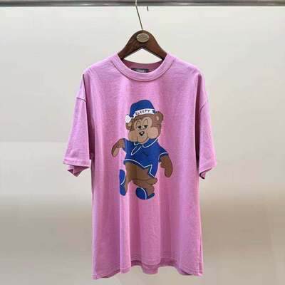 韩国东大门2026春季新款CAM~L可爱卡通小熊印花圆领短袖T恤女