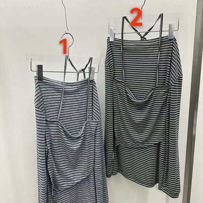 韩国东大门2026春季新款hertz休闲条纹吊带拼接一字领百搭长袖T恤