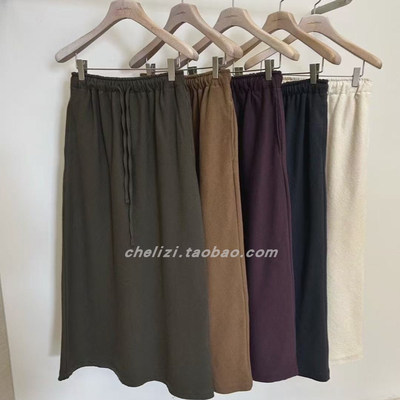 韩国东大门2025秋季新款cobalt blue简洁净版纯色高腰显瘦半身裙