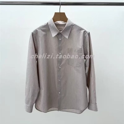 韩国东大门2025秋季新品Legacy bone设计感通勤干练竖条纹衬衫