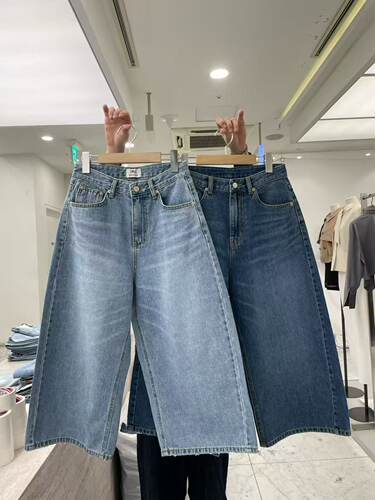 韩国东大门正品2026夏新款pi 宽松时尚休闲百搭阔腿牛仔裤女
