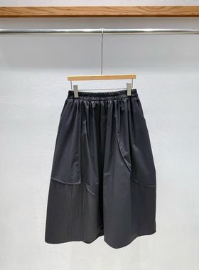 韩国东大门2026春新品INTRO时尚百搭纯色松紧腰休闲裤半裤女