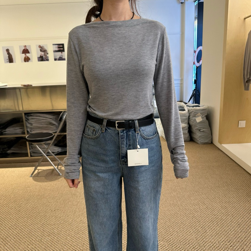 韩国东大门2025秋季新品ARTISANAL时尚百搭圆领长袖T恤打底衫