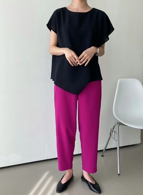 韩国东大门代购2025春夏新品Neutra 休闲裤女裤背部松紧腰版型