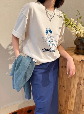 ON水柔棉迪士尼联名匹诺曹印花短袖圆领T恤宽松男女同款