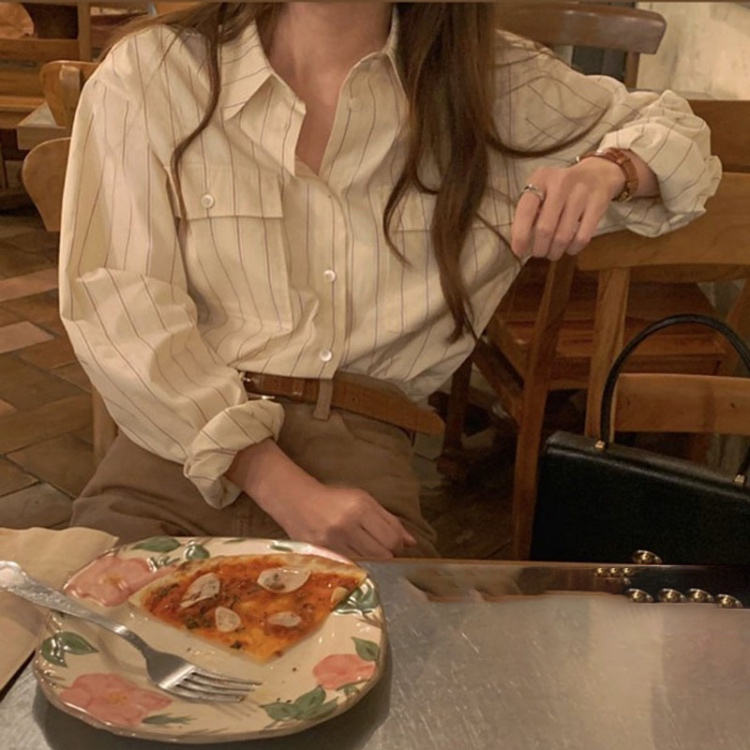 lerobe美娜百搭纯棉盐系奶油宽松