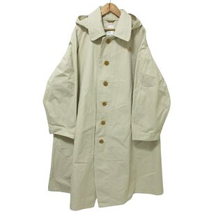 45r 908 米色 长款 连帽 风衣 外套 大衣 高密织 日本制