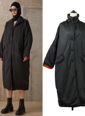 MM6 Maison Margiela 黑色长款 棉衣 外套 女士 大衣羽绒 36 22AW
