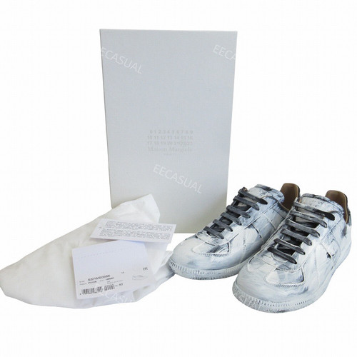 新品Maison Margiela 油漆刷白涂层板鞋系带运动鞋 22AW