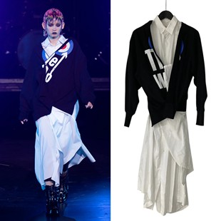 黑白叠层 衬衫 运动风 CDG 21AW 不规则 解构 连衣裙 junya 裙