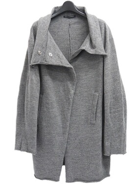山本耀司 Yohji Ys 灰色 缩绒羊毛 针织 外套 08AW