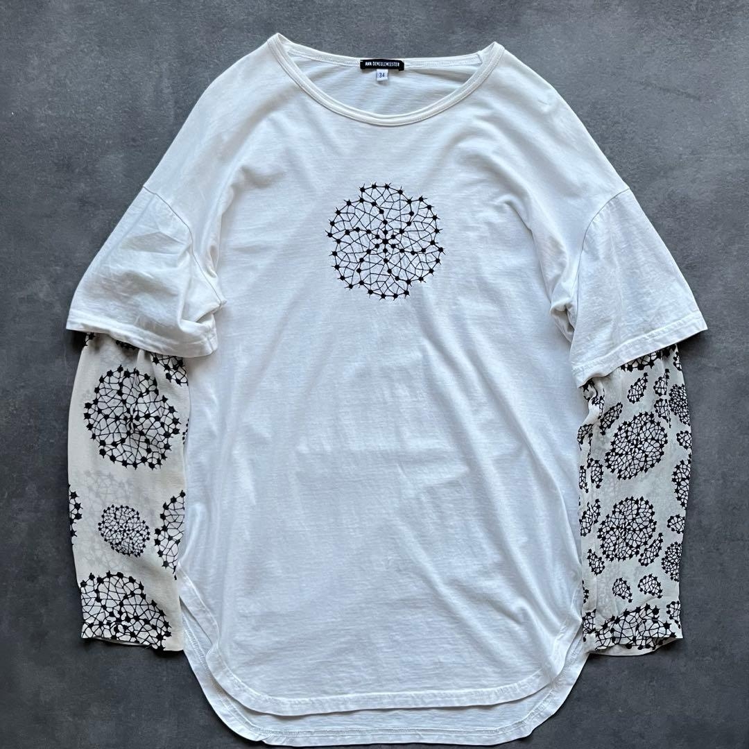 Ann Demeulemeester Power-net 镂空 刺绣 长袖T恤 白色 08ss