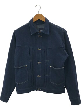 新品 45r 蓝染 牛仔布 女士 夹克 外套 logo纽扣 日本制
