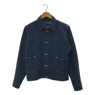 新品 45r 蓝染 牛仔布 女士 夹克 外套 logo纽扣 日本制