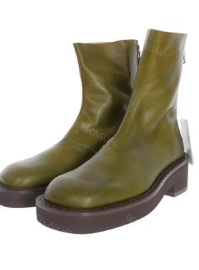 新品 MM6 Maison Margiela 橄榄绿高筒皮靴靴子 22AW 39