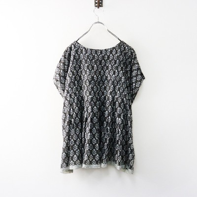 新品 Maison de Soil 深灰色 印花 褶皱 衬衫 上衣 日本制