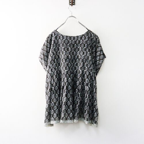 新品 Maison de Soil 深灰色 印花 褶皱 衬衫 上衣 日本制