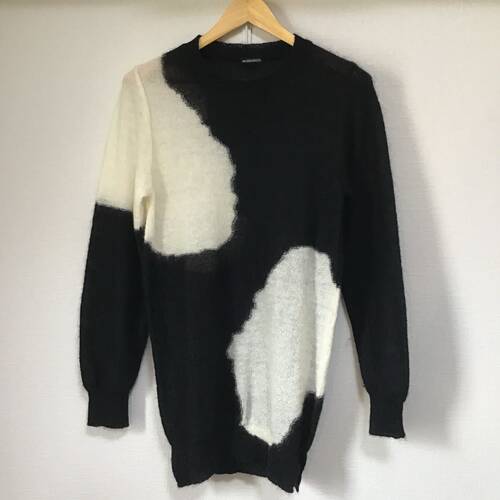 Ann DEMEULEMEESTER 马海毛 黑白拼色双色毛衣针织衫