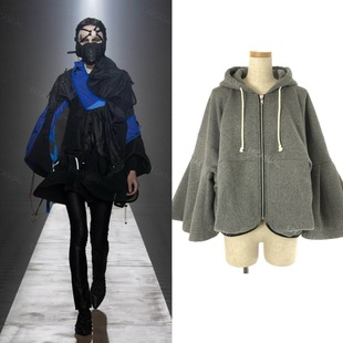 连帽卫衣外套 灰色变形灯笼袖 23AW CDG JUNYA