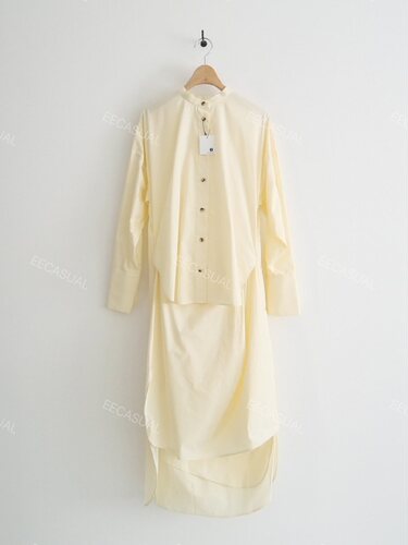 国内现货 新品 ENFOLD 奶油色不规则裙摆衬衫连衣裙21SS