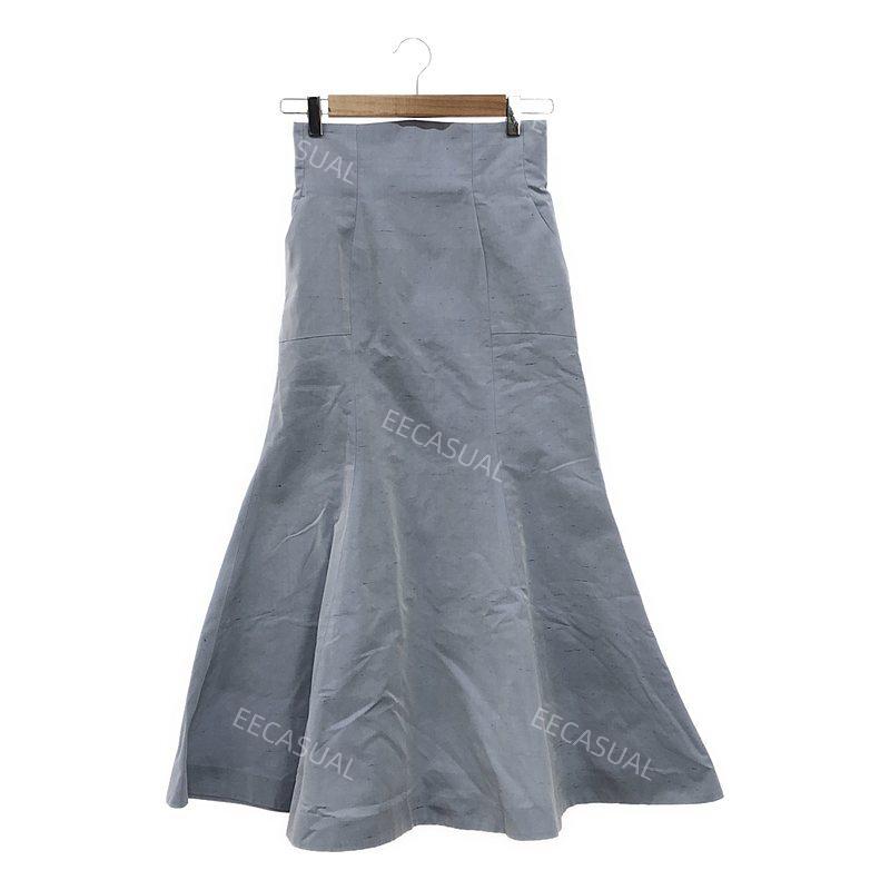 新品 Mame Kurogouchi 蓝色真丝鱼尾裙喇叭半身裙裙子24SS 日本制