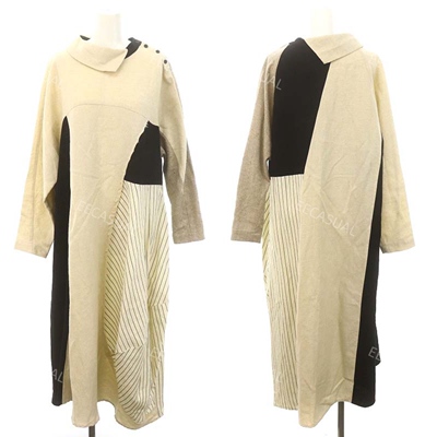 新品 ENFOLD 多色拼接异形连衣裙长裙  样品 水洗标没有 超值好价