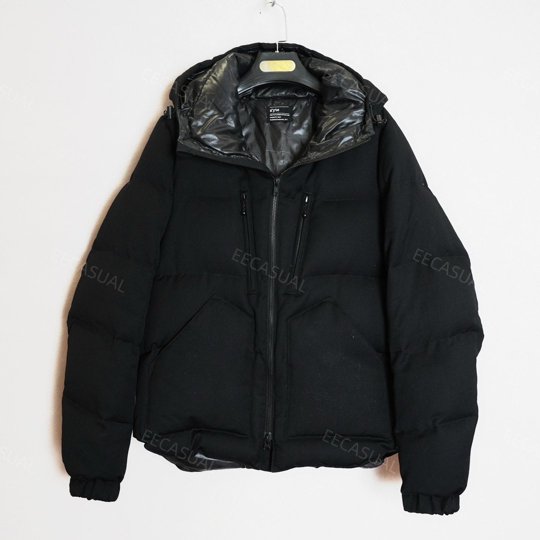 国内现货 山本耀司yohji 黑色 羊毛 连帽 羽绒服 外套 日本制