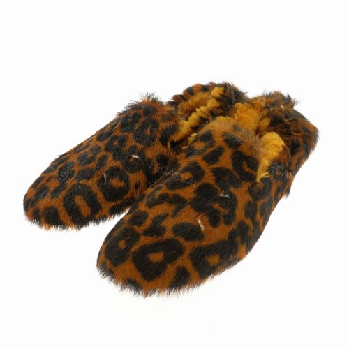 新品 Maison Margiela 羊皮 豹纹 毛毛 平底鞋 芭蕾舞鞋 拖鞋