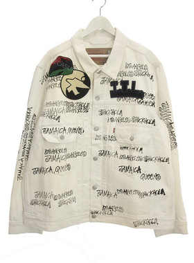 TEARS STUSSY  OUR LEGACY四方联名白色涂鸦字母夹克外套