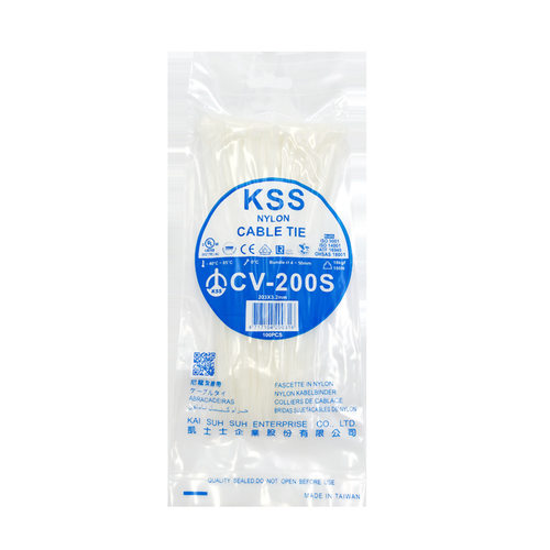KSS尼龙扎带CV-200S 自锁式捆线带3.2X203 凯士士线束扎带cv200s